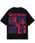 Weekend Black Red Oversized Tee