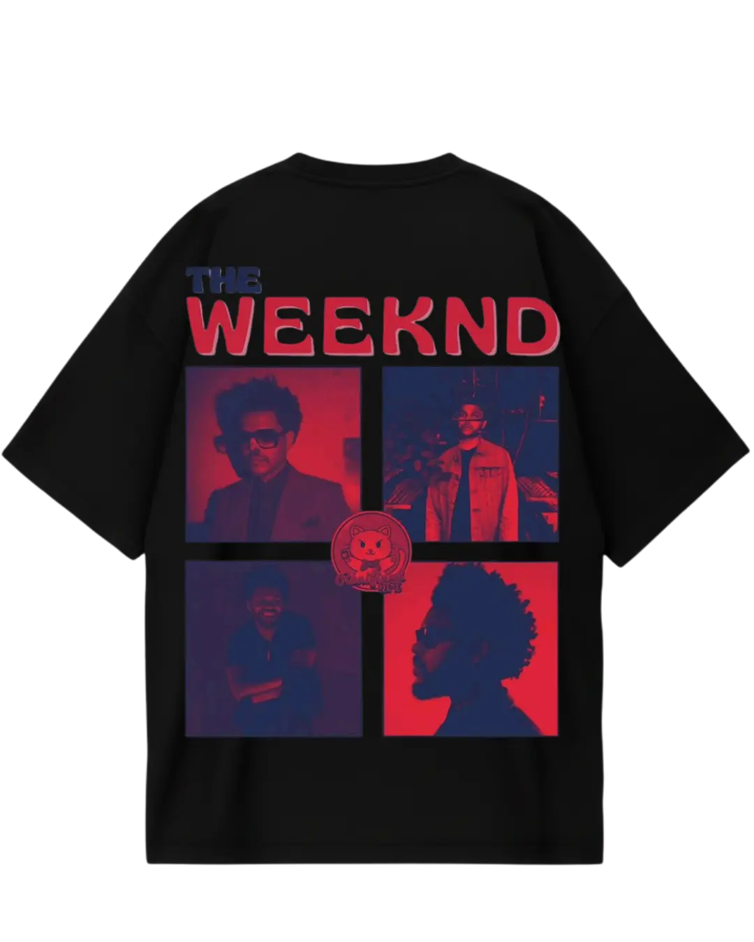 Weekend Black Red Oversized Tee