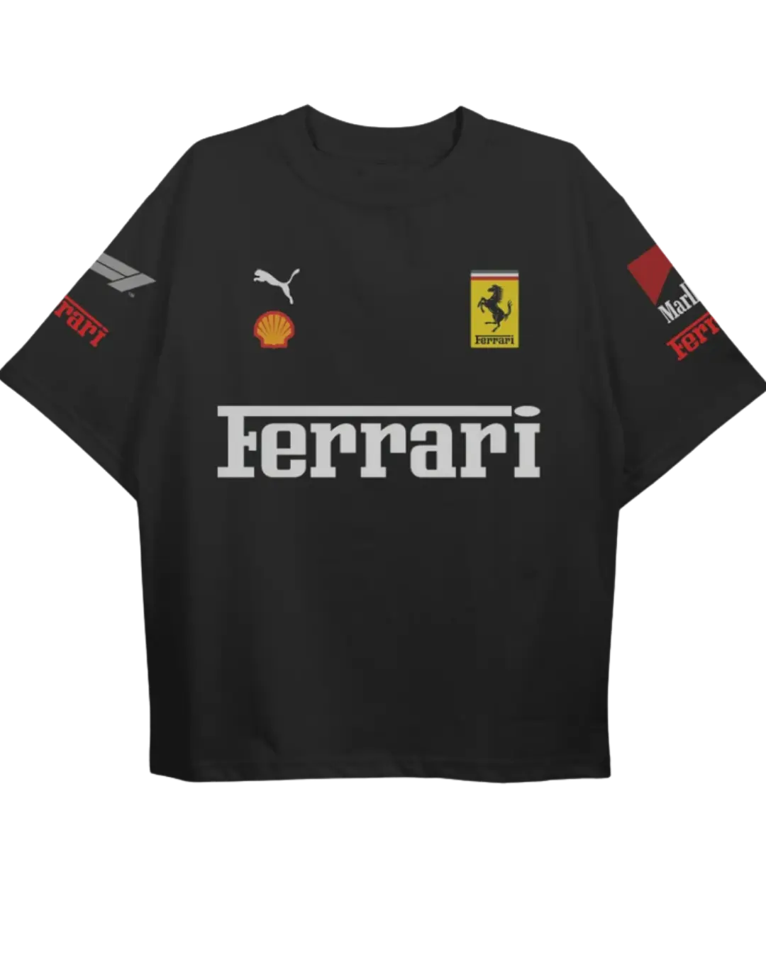 Ferrari Black Official Oversized Tee