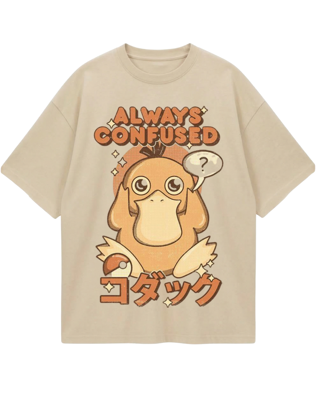 Psyduck Beige Oversized Tee
