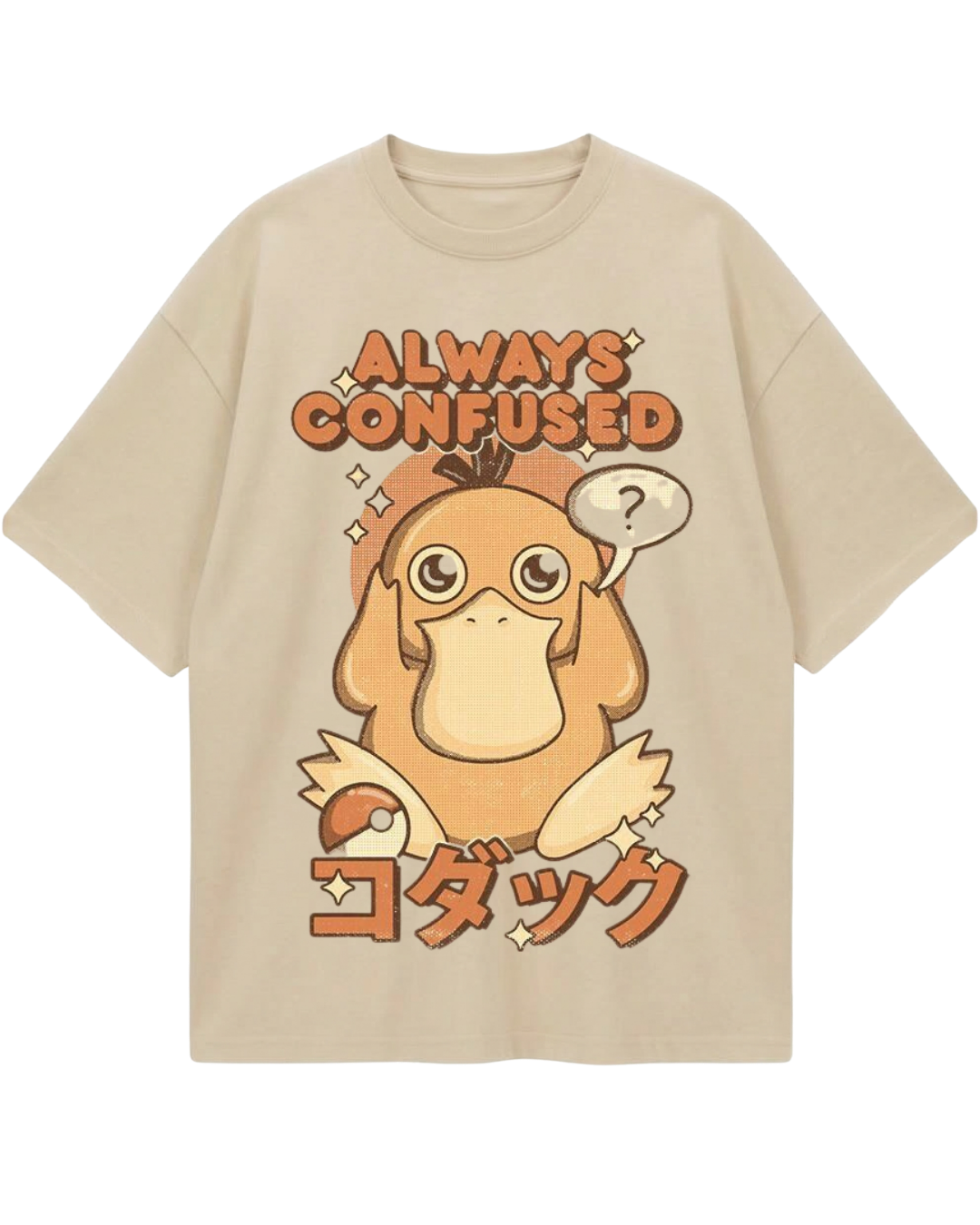 Psyduck Beige Oversized Tee