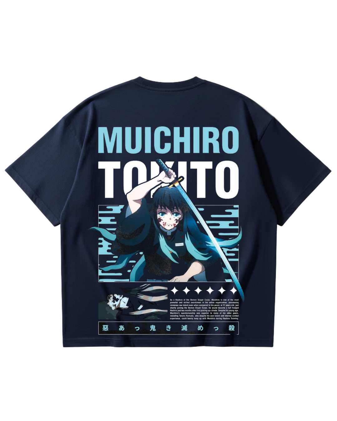 Demon Slayer Muichiro Tokito Blue Oversized Tee
