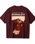 Cristiano Ronaldo Maroon Oversized Tee