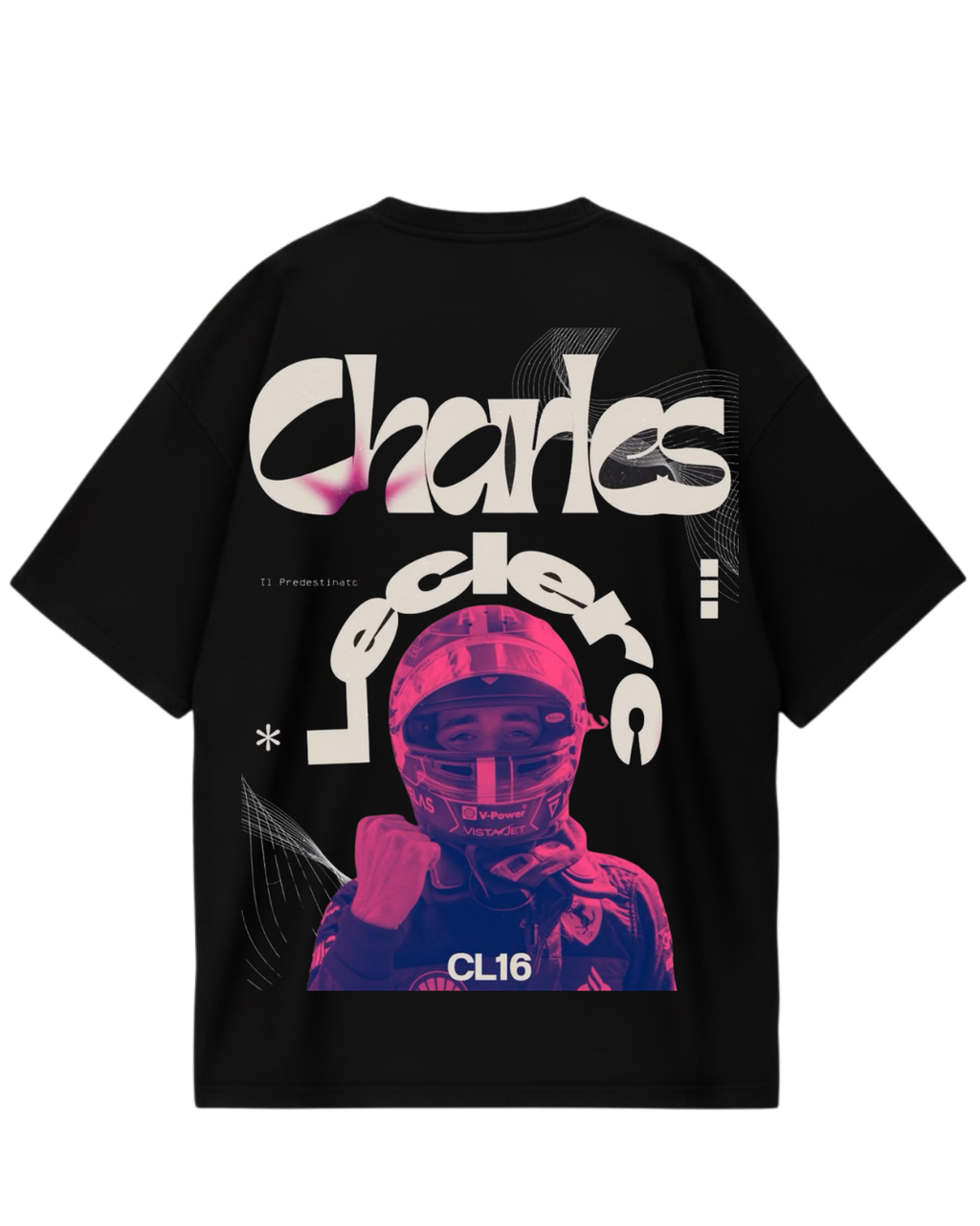 Charles Leclerc Retro Black Oversized Tee