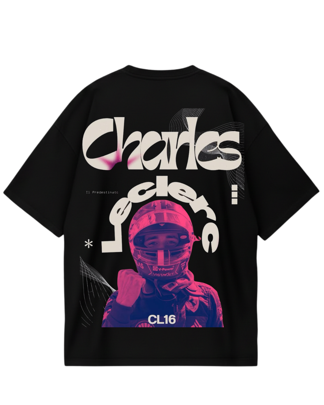 Charles Leclerc Retro Black Oversized Tee