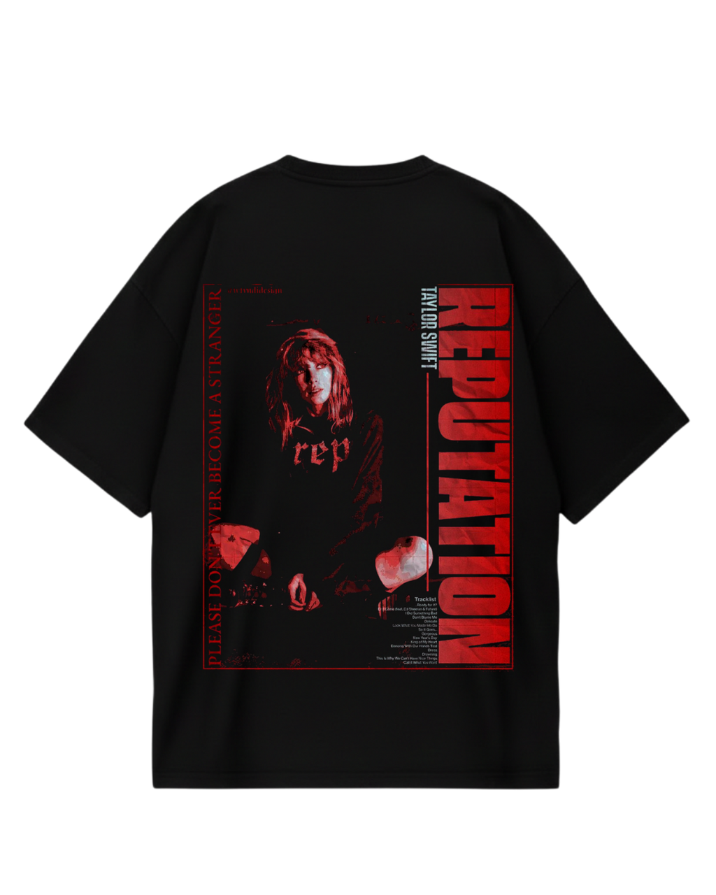 Taylor Swift Rep Red Black Oversized Tee