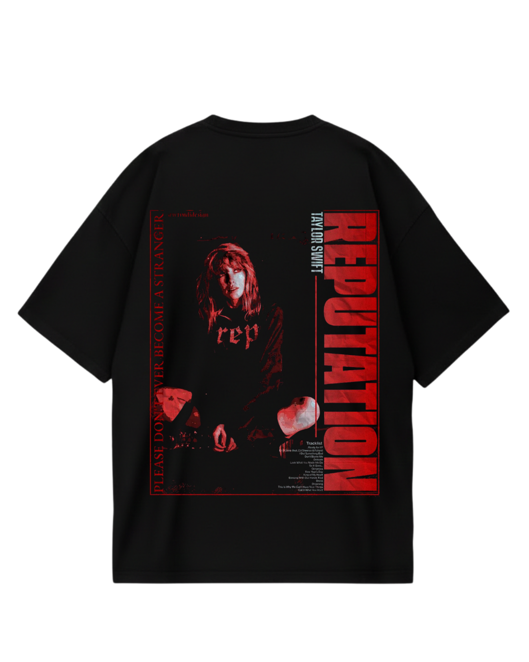 Taylor Swift Rep Red Black Oversized Tee