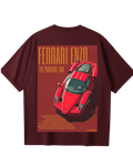 Ferrari Maroon Oversized Tee
