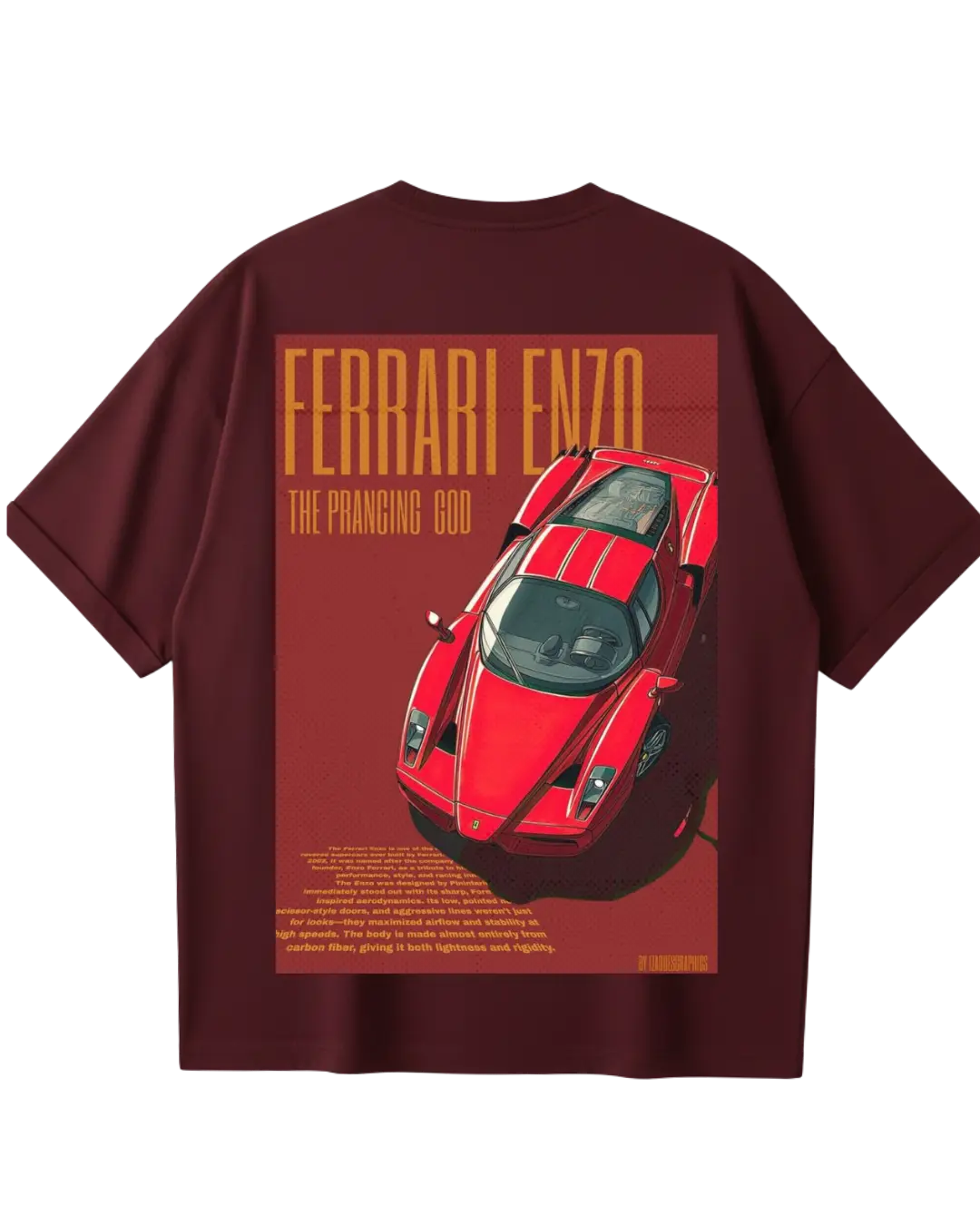 Ferrari Maroon Oversized Tee