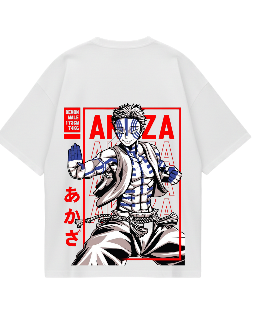 Demon Slayer Akaza White Oversized Tee