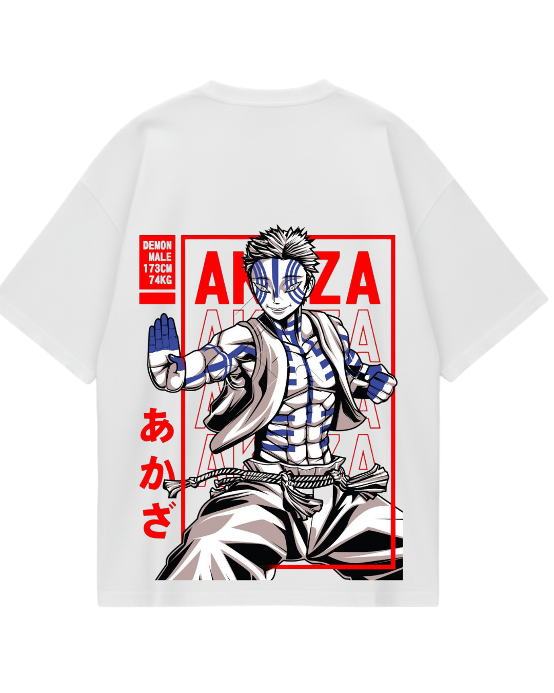 Demon Slayer Akaza White Oversized Tee