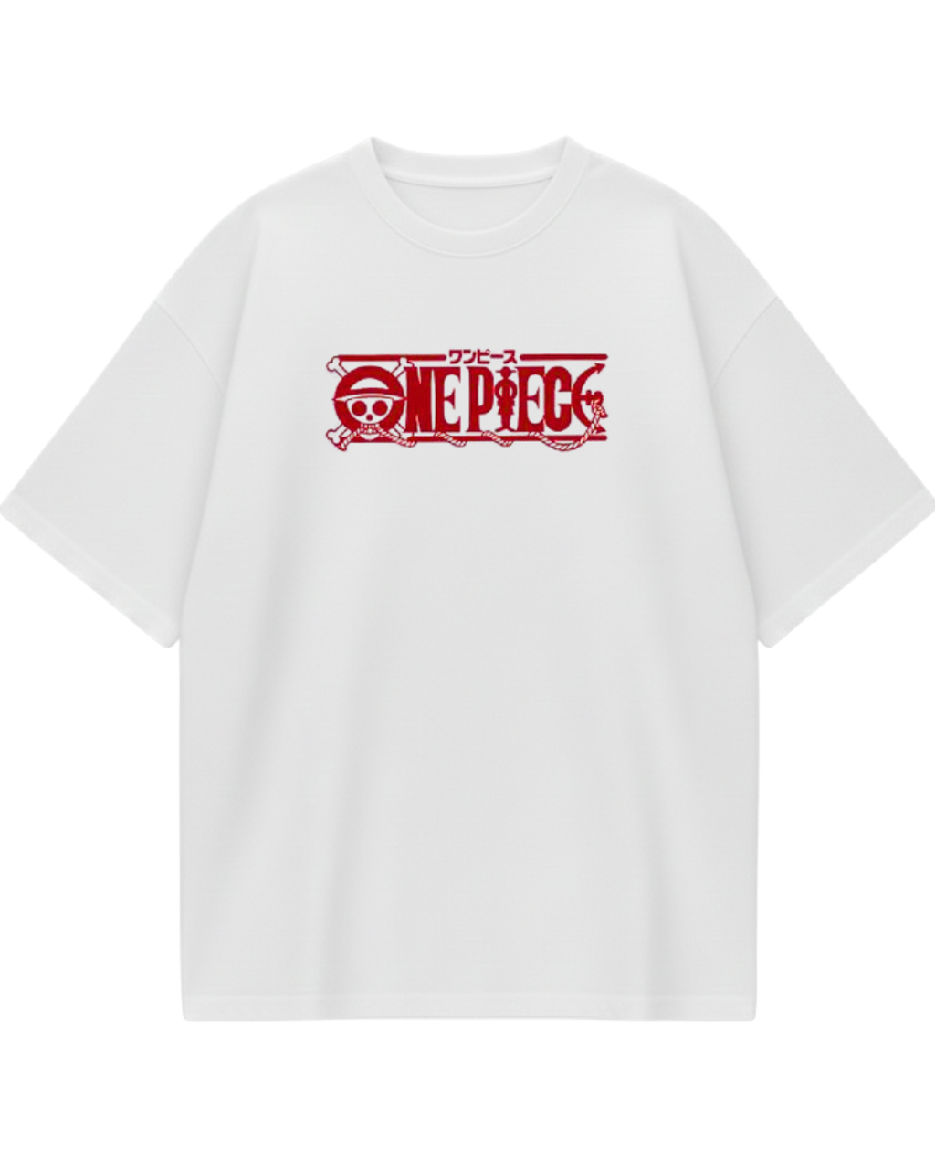One Piece White Luffy Oversized Tee