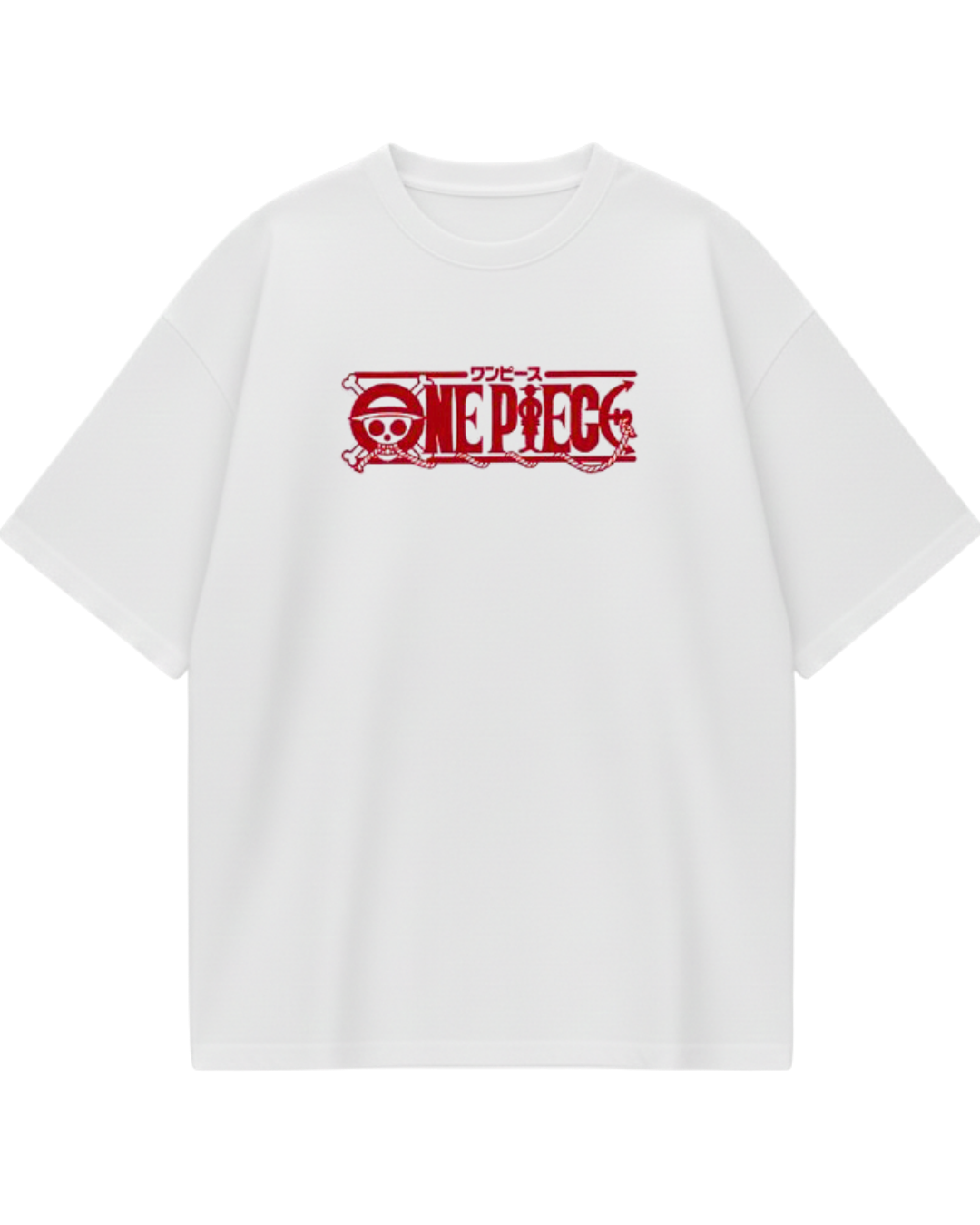 One Piece White Luffy Oversized Tee