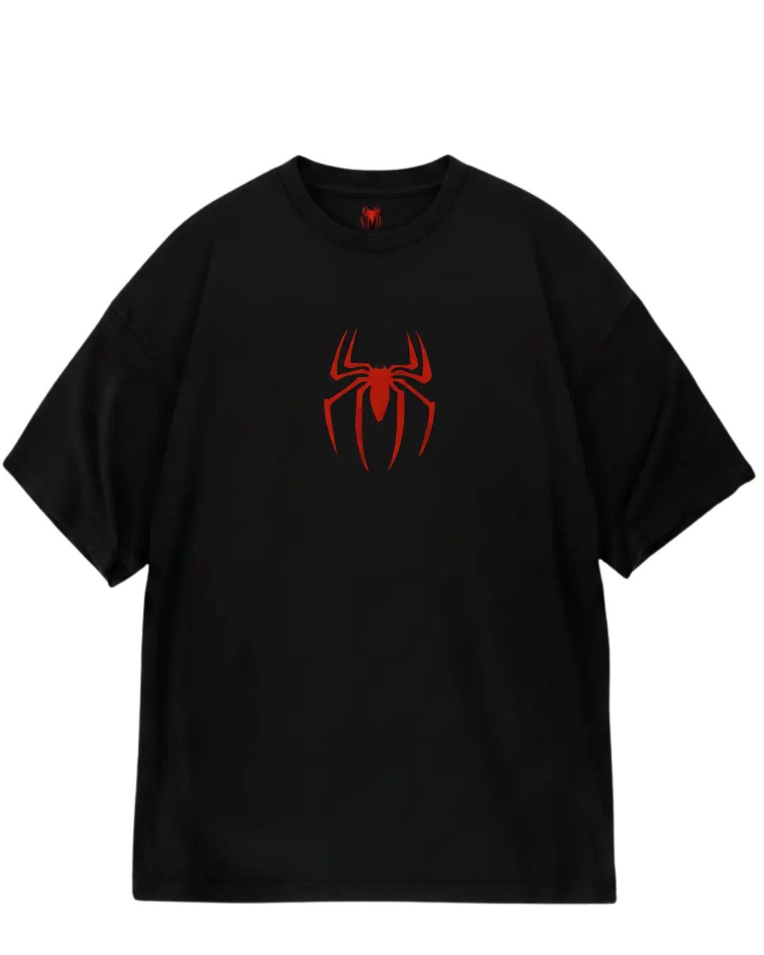 Spider Man Black Poster Oversized Tee