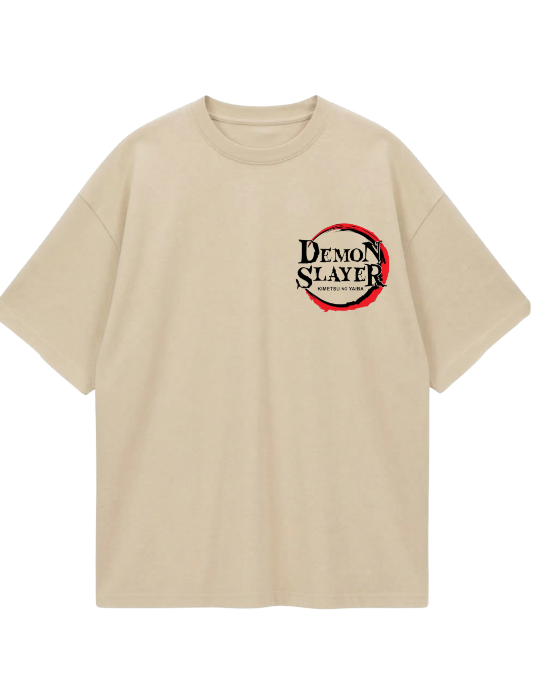 Demon Slayer Tanjiro Beige Oversized Tee