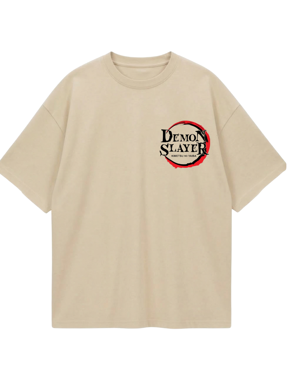 Demon Slayer Giyu Tomioka Beige Oversized Tee