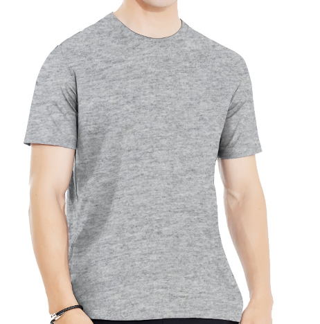 Plain Heather Grey Half Sleeves Tee