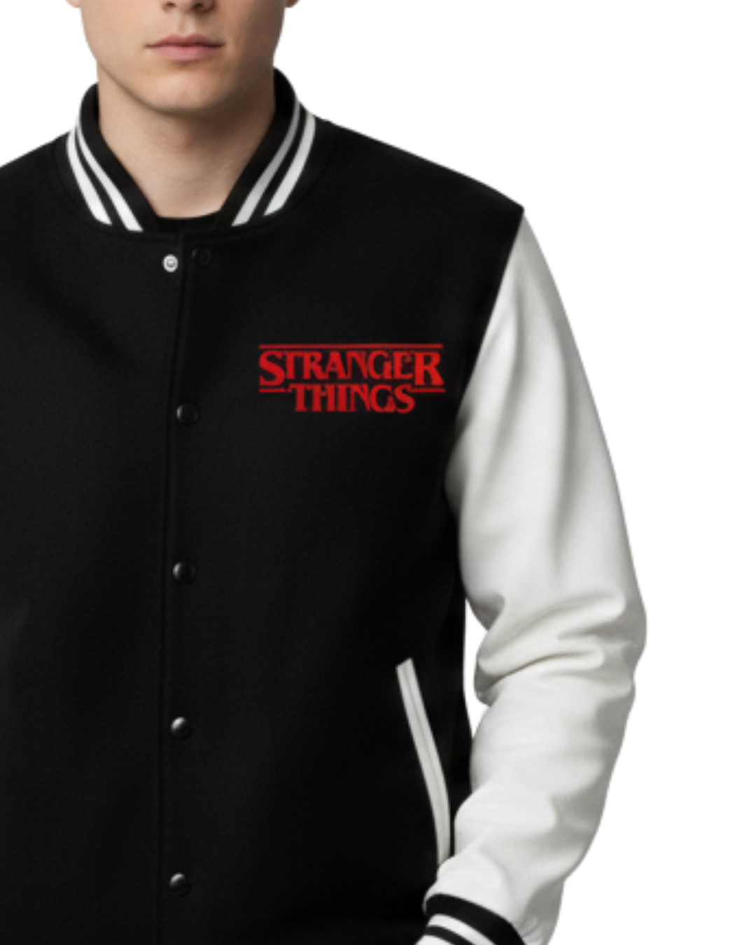 Stranger Things Black Hellfire Varsity Jacket