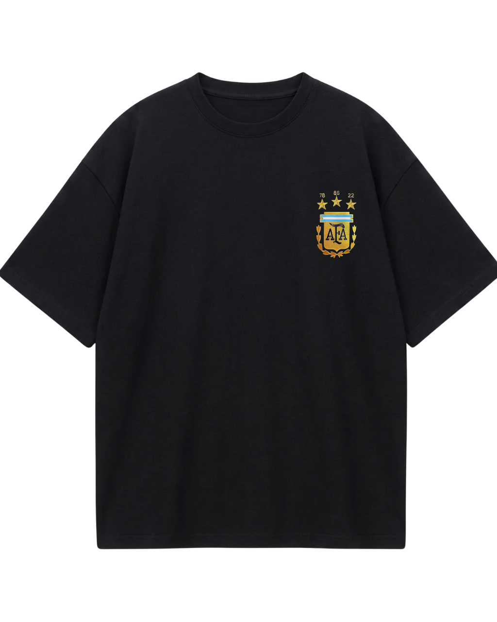 Argentina Messi Poster Black Oversized Tee