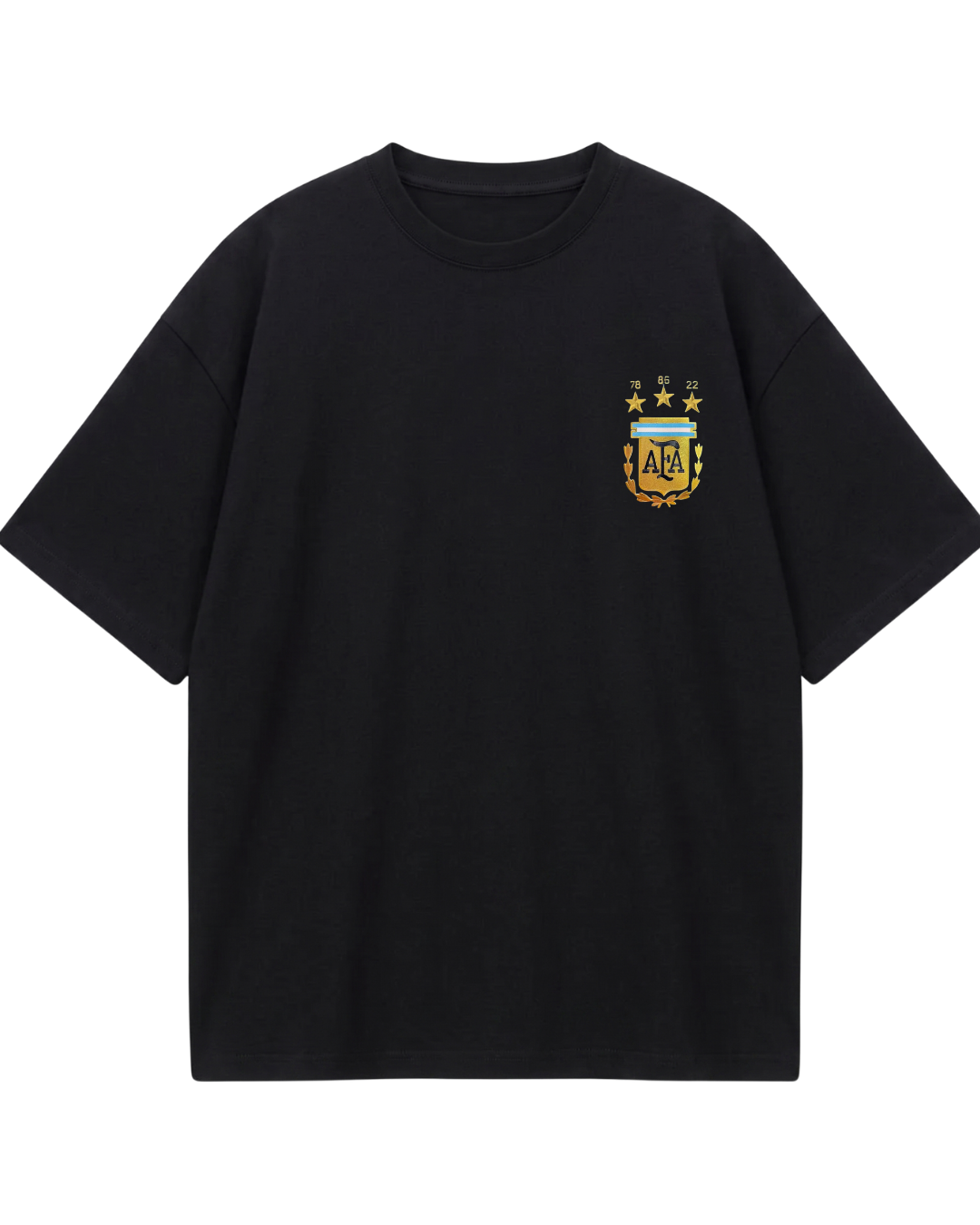 Argentina Messi Poster Black Oversized Tee