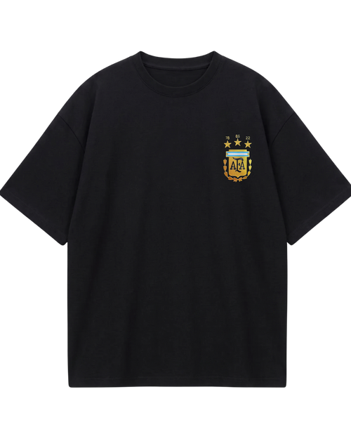 Argentina Messi Poster Black Oversized Tee