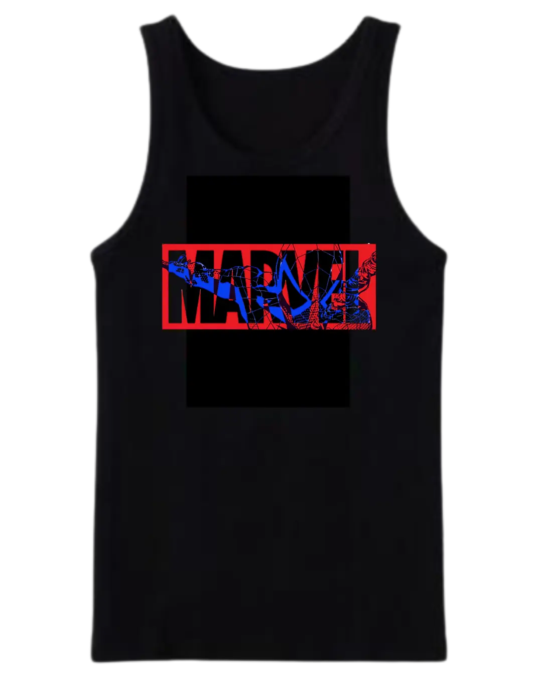 Spider Man Black Marvel Logo Sandos & TankTop