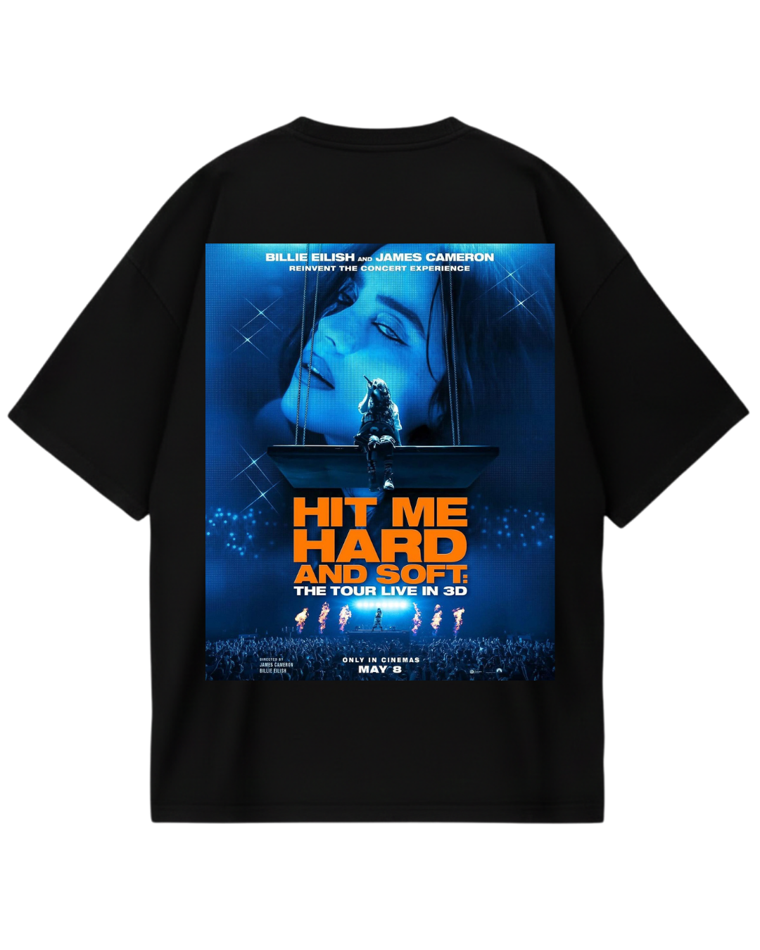 Billie Eilish Hit me Black Oversized Tee