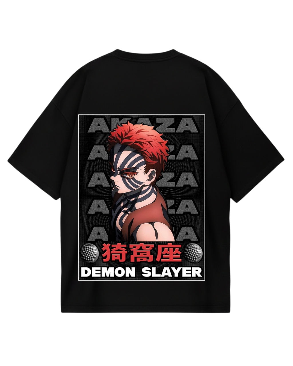 Demon Slayer Akaza Black Poster Oversized Tee