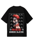 Demon Slayer Akaza Black Poster Oversized Tee