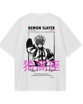Demon Slayer Akaza White Design Oversized Tee