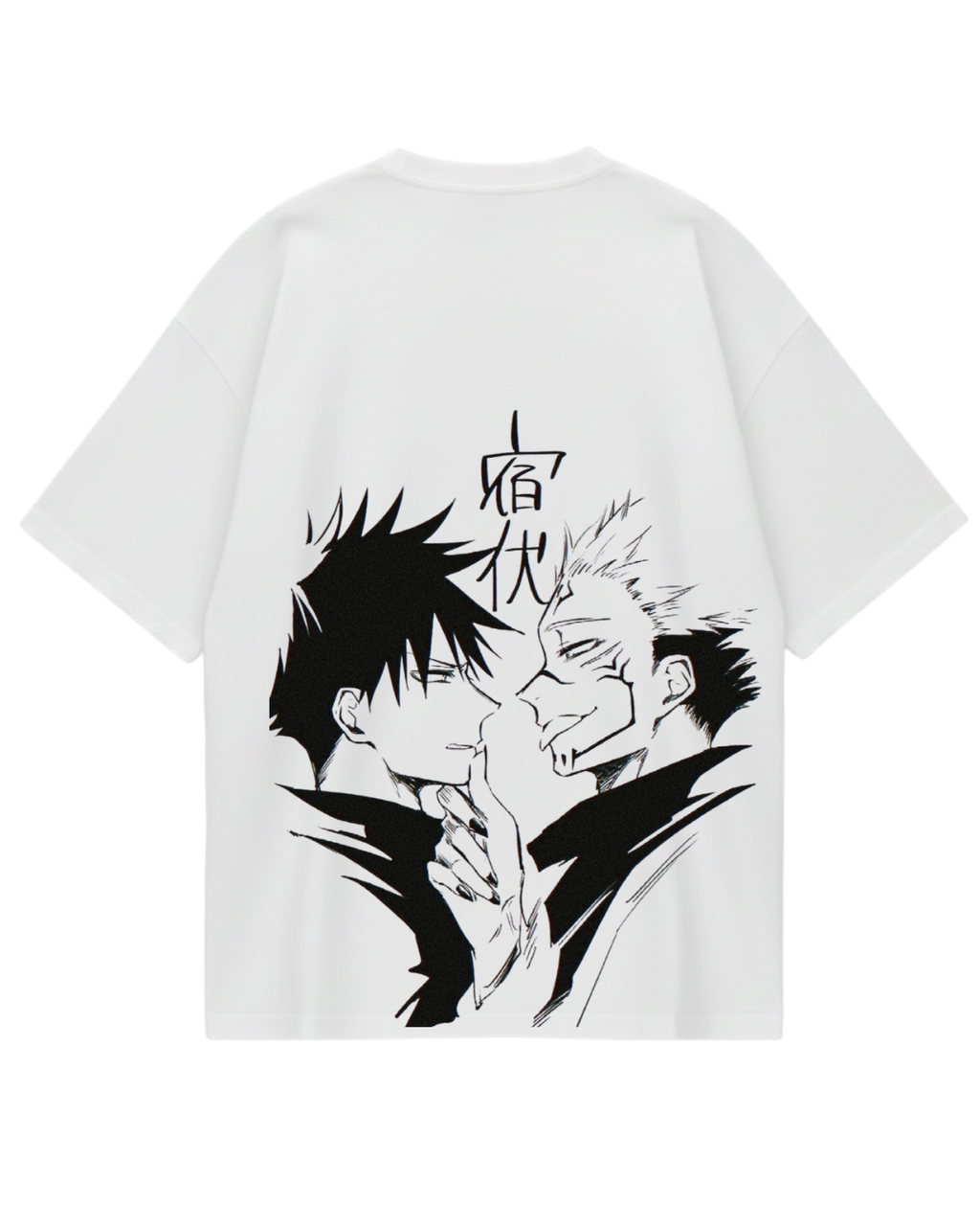 Yuji vs Sukuna White Oversized Tee