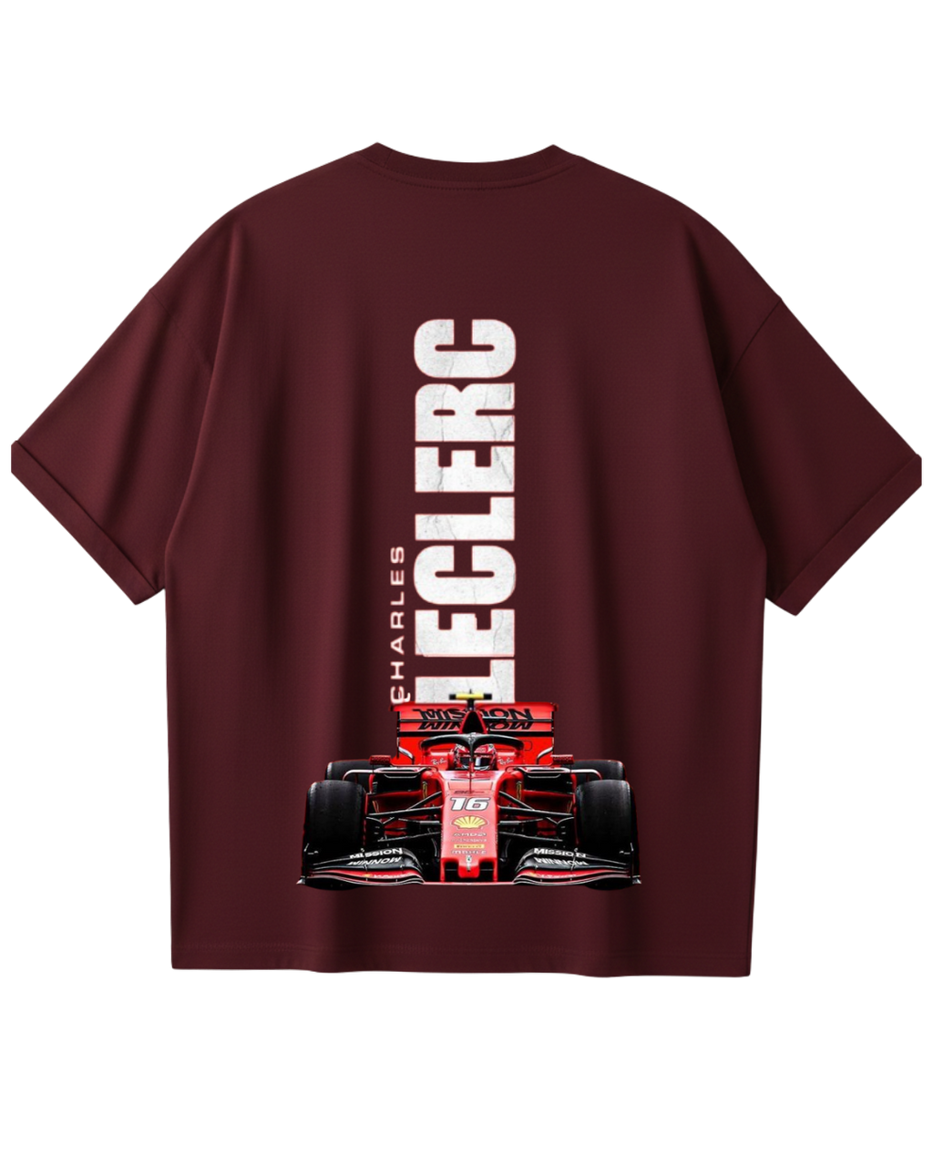 Charles Leclerc Maroon Oversized Tee