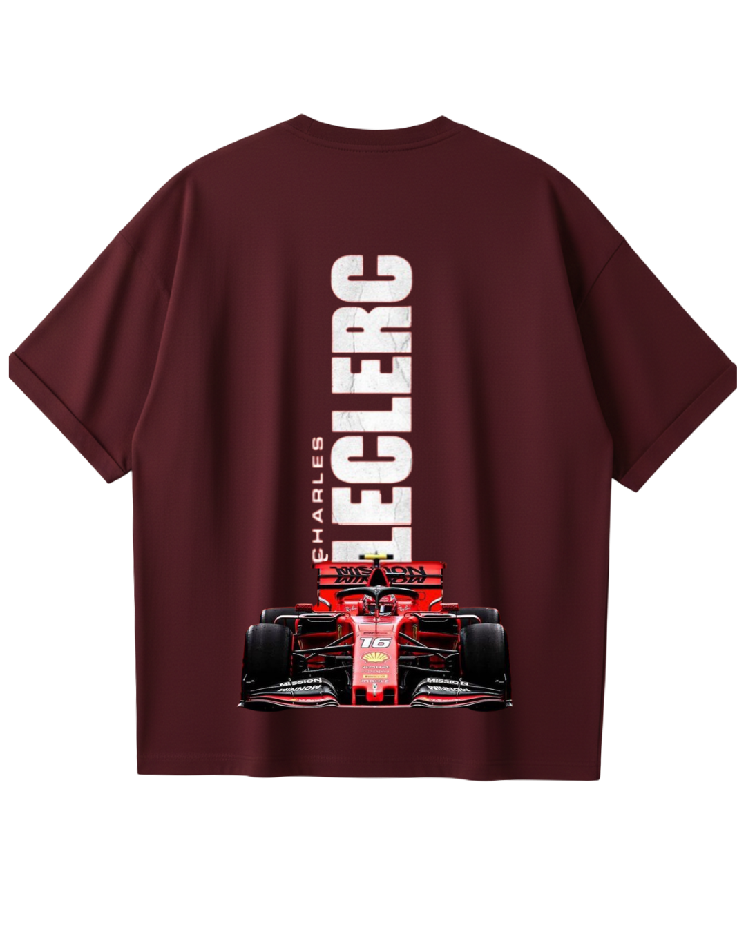 Charles Leclerc Maroon Oversized Tee