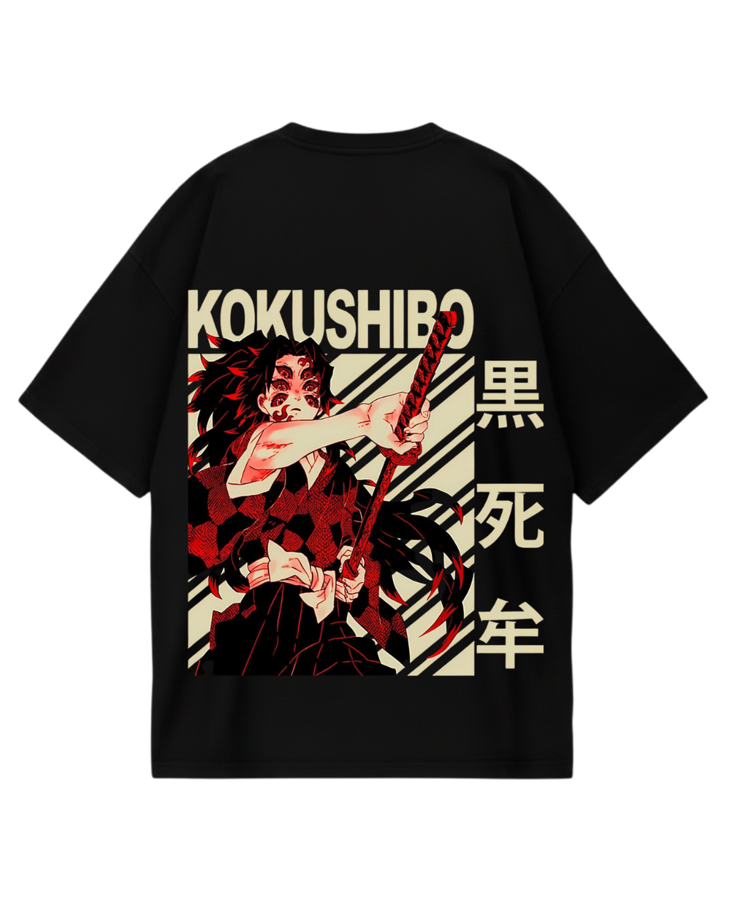 Demon Slayer Kokushibo Black Oversized Tee