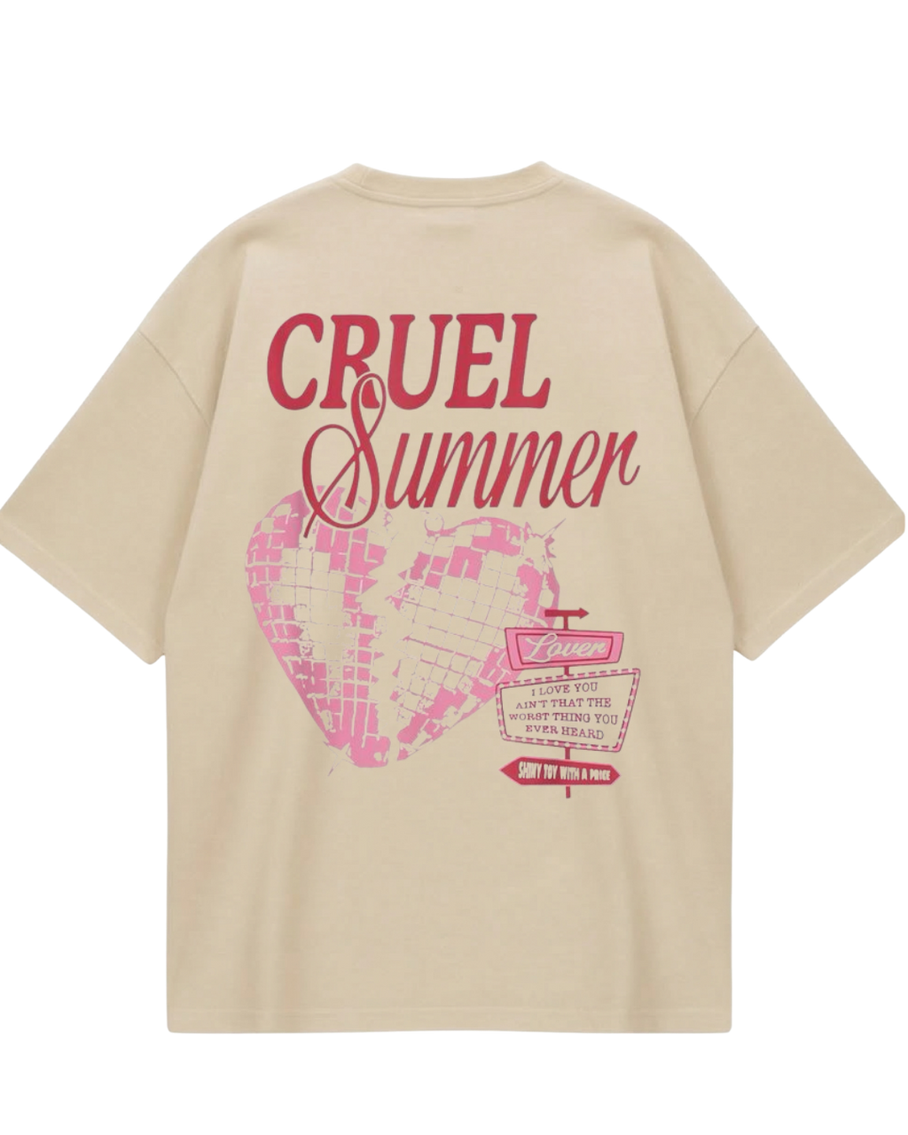 Taylor Swift Lover Cruel Summer Beige Oversized Tee