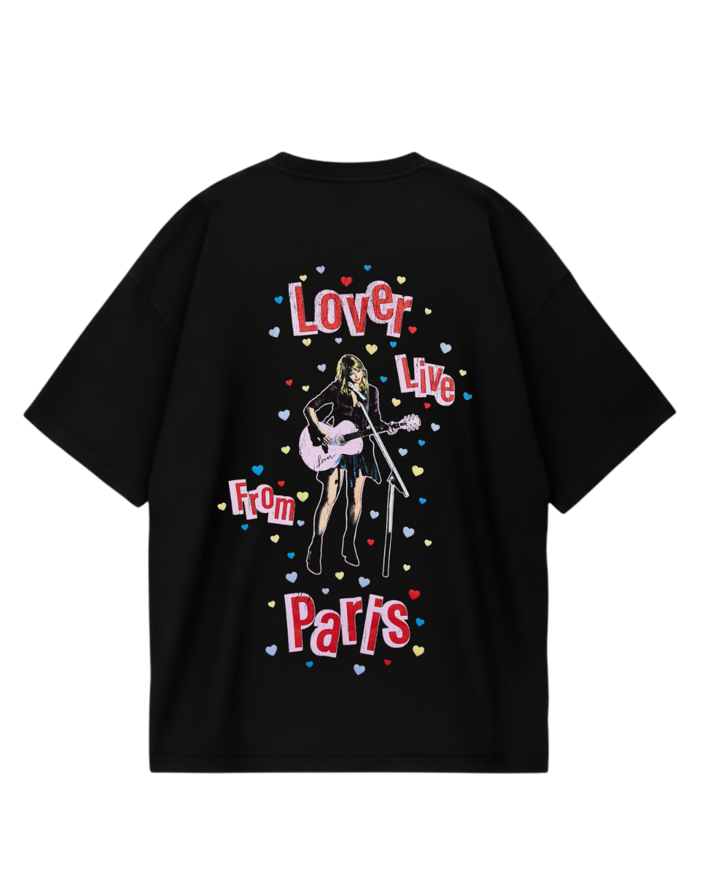 Taylor Swift Lover Black Oversized Tee