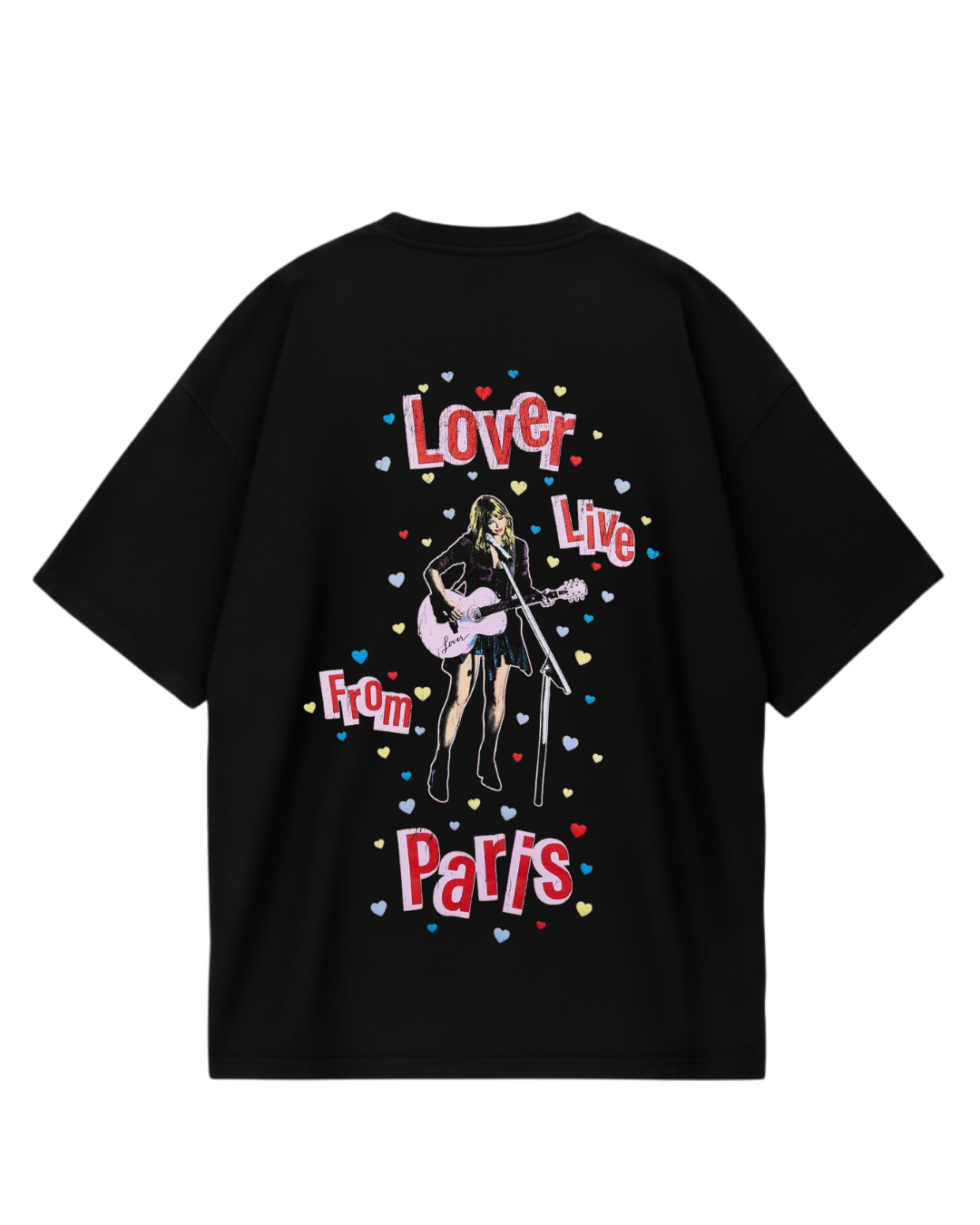Taylor Swift Lover Black Oversized Tee