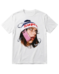 Billie Eilish White Blue Half Sleeves