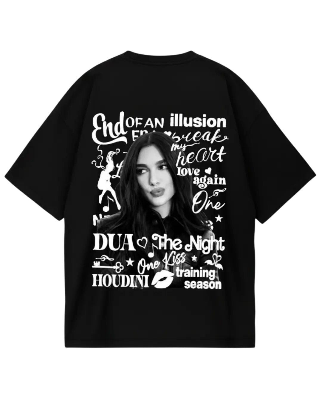 Dua Lipa Black Oversized Tee