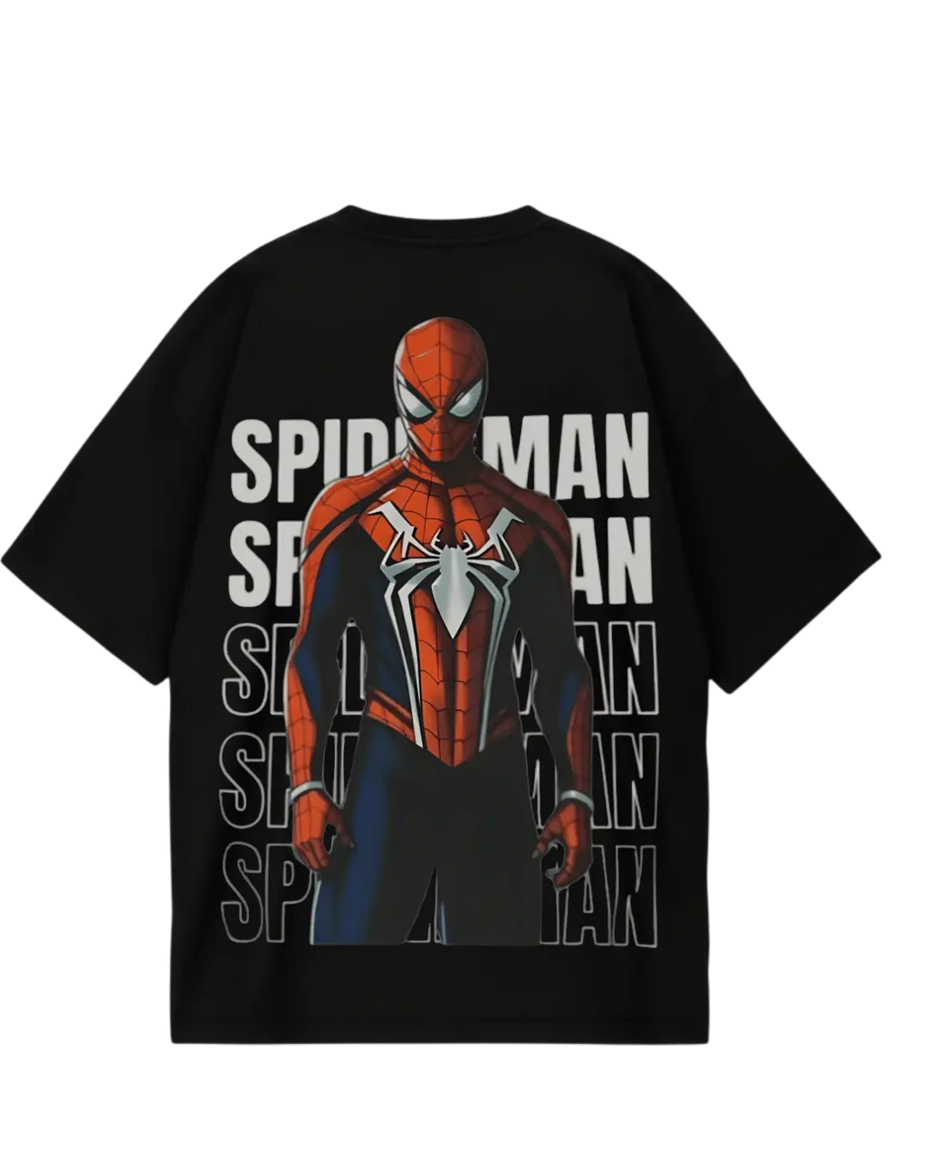 Spider Man Couple Black Oversized Tee