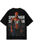 Spider Man Couple Black Oversized Tee