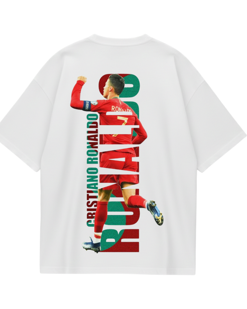 Portugal Ronaldo White Oversized Tee