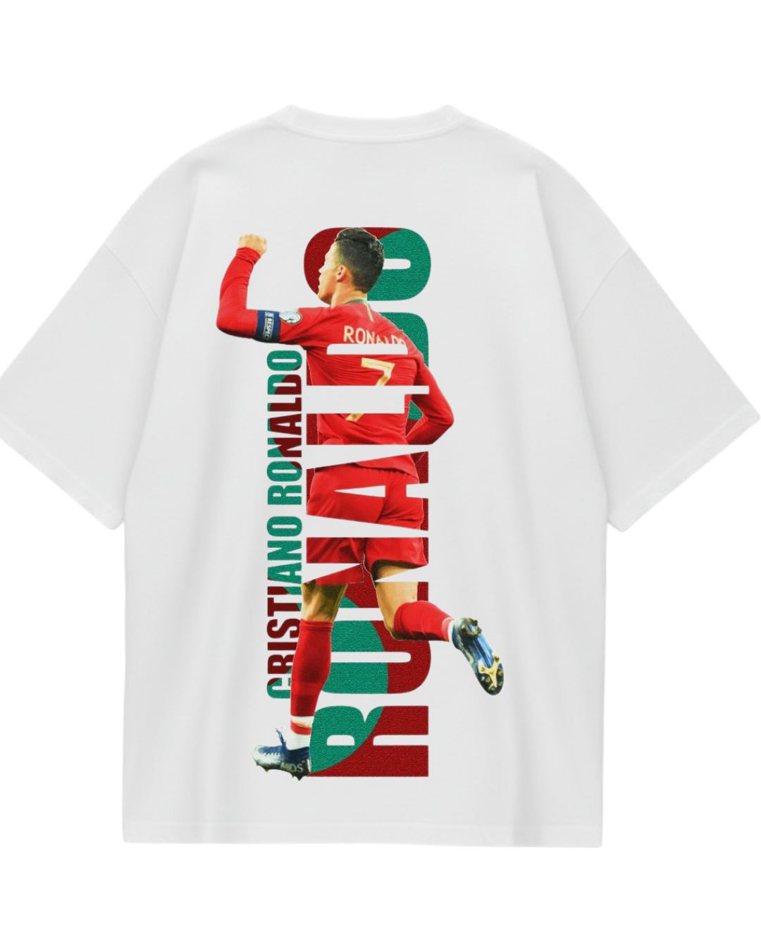 Portugal Ronaldo White Oversized Tee