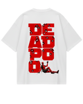 Deadpool White Design Oversized Tee
