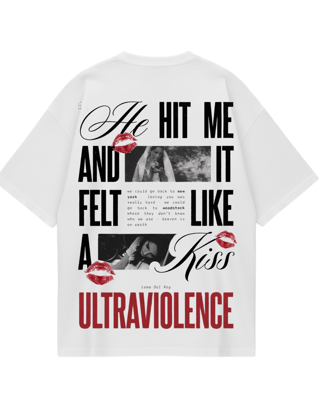 Lana Del Rey White Lyrics Oversized Tee