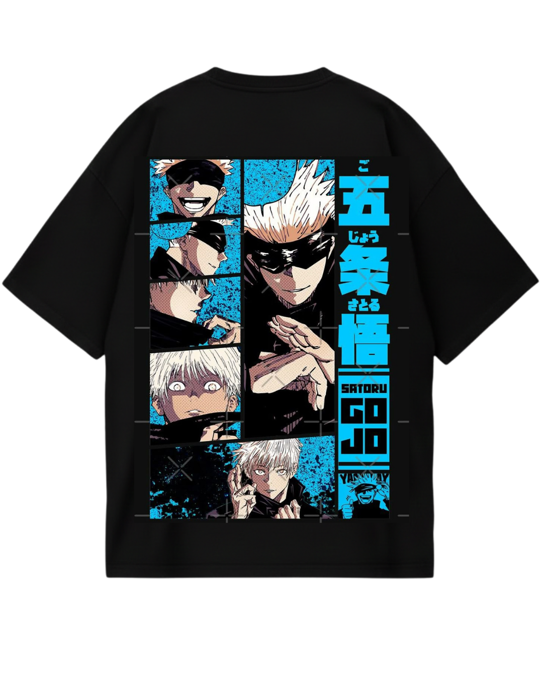 Gojo Black Blue Oversized Tee