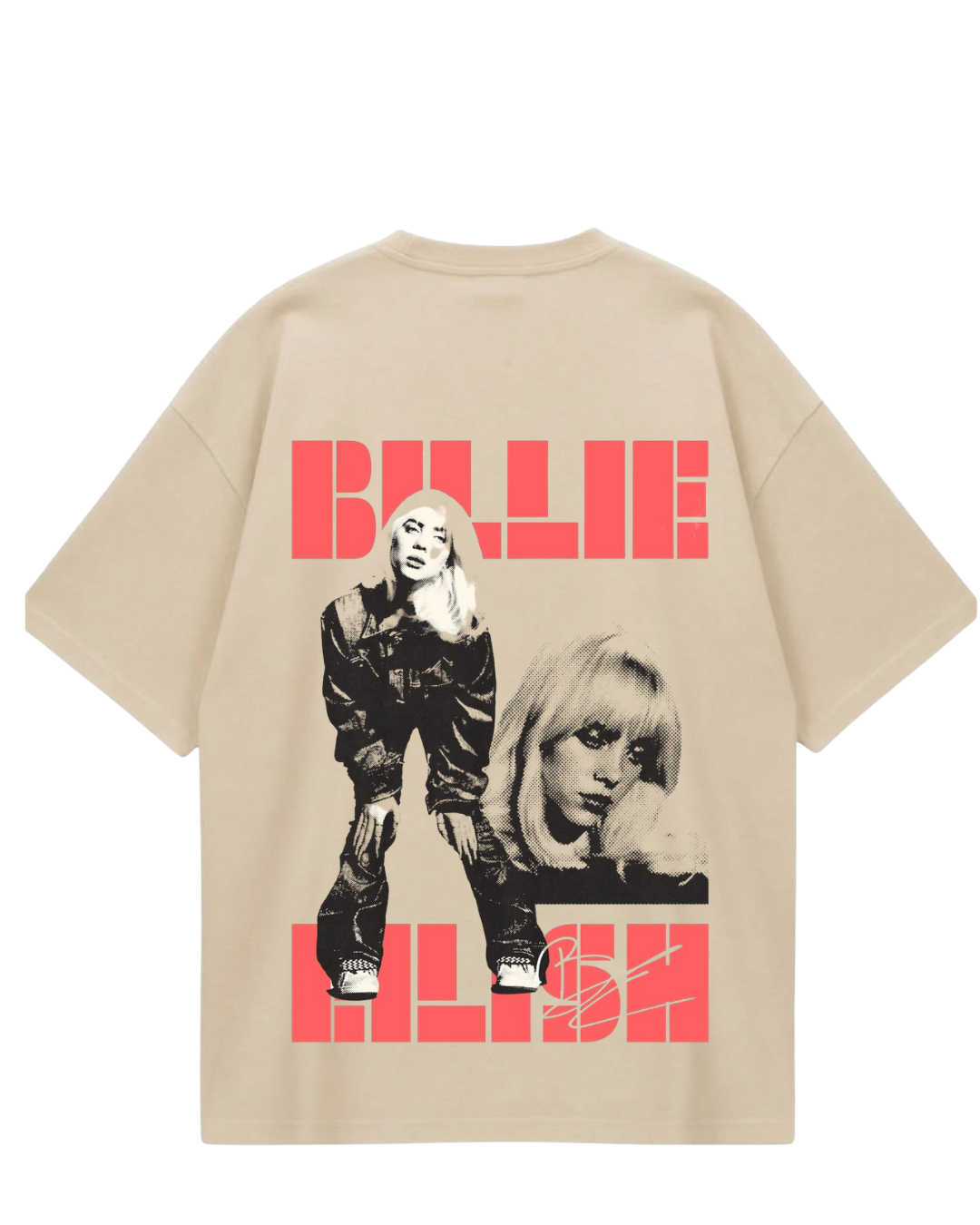 Billie Eilish Beige Orange Oversized Tee
