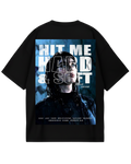 Billie Eilish Hit me Poster Black Oversized Tee