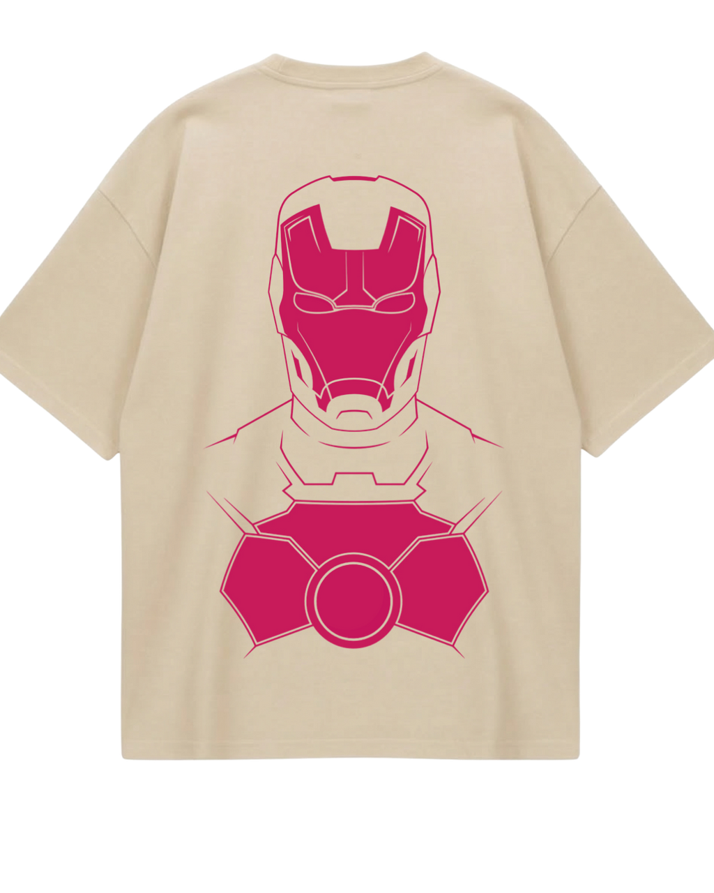 Iron Man Beige Oversized Tee