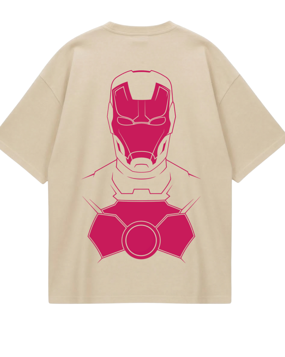 Iron Man Beige Oversized Tee